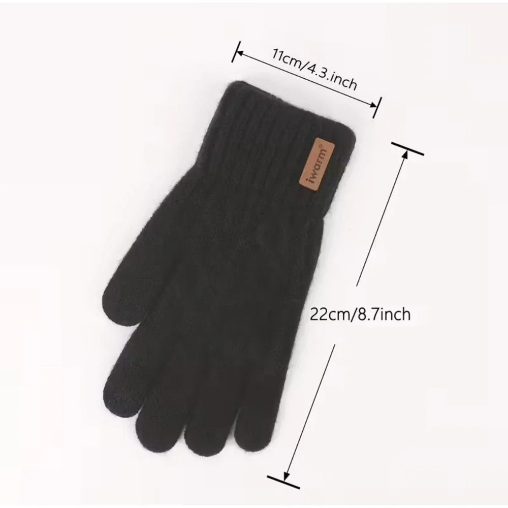 Unisex Alpaca Velvet Blend Winter Thermal Driving Gloves Gray Touchscreen LARGE